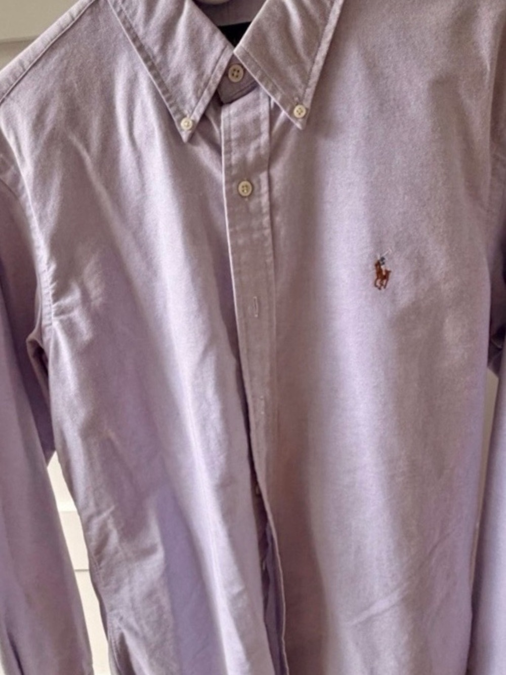 Ralph Lauren Lavender Long-Sleeve Button-Down Oxford Shirt Medium